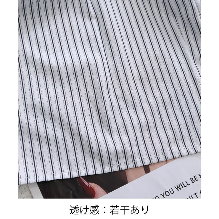 ストライプシャツブラウスボリューム袖春秋 | Miniministore | 詳細画像16 