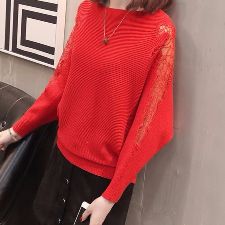 ドルマンニットトップス ボートネック上品 | Miniministore | 詳細画像10 