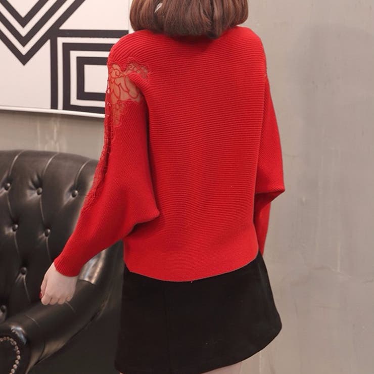 ドルマンニットトップス ボートネック上品 | Miniministore | 詳細画像11 