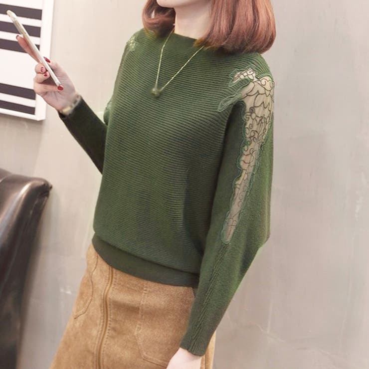 ドルマンニットトップス ボートネック上品 | Miniministore | 詳細画像12 