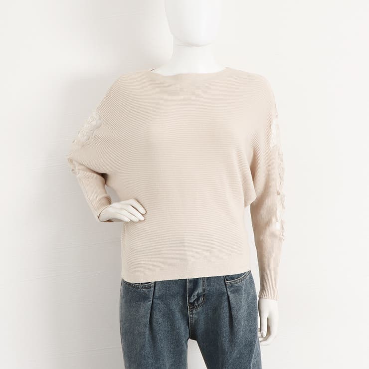 ドルマンニットトップス ボートネック上品 | Miniministore | 詳細画像13 