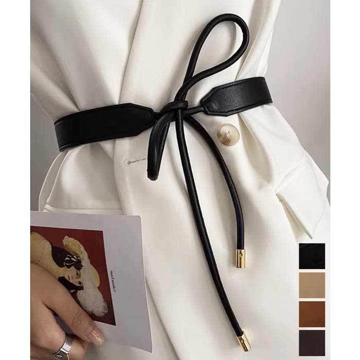 細ベルト リボン結び ウエストマーク | Miniministore | 詳細画像1 