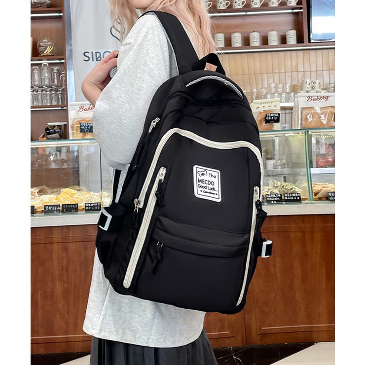 ブラック | リュックサックバイカラーデイバッグ大容量 | Miniministore