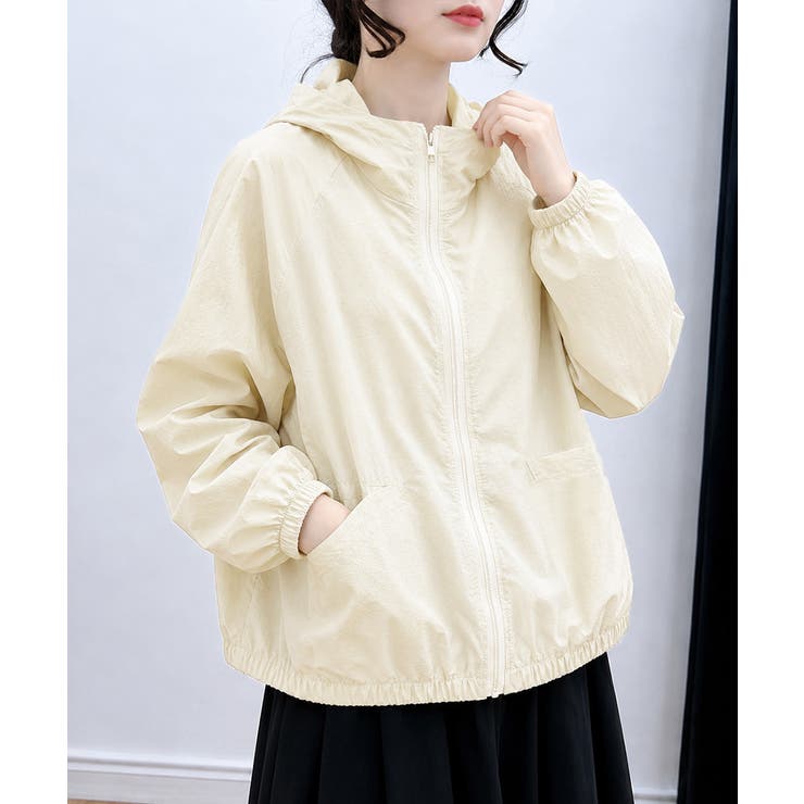ベージュ | フード付き シアーパーカー 冷房対策 | SUNSHINE CLOSET