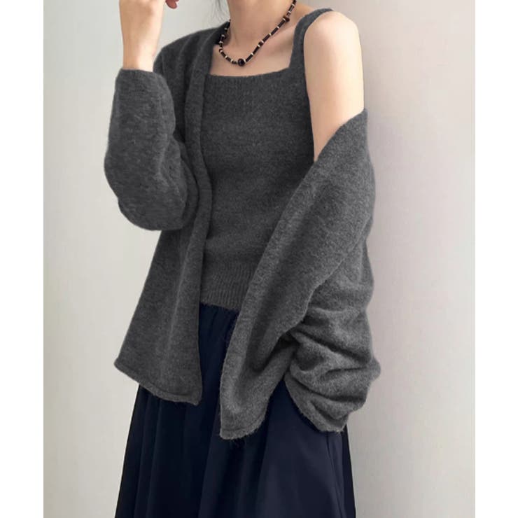 ダークグレー | ニットアンサンブル着回しニット2点セット | Miniministore