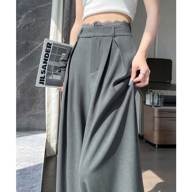 ダークグレー | ウエストレースワイドパンツボックスタック | Miniministore