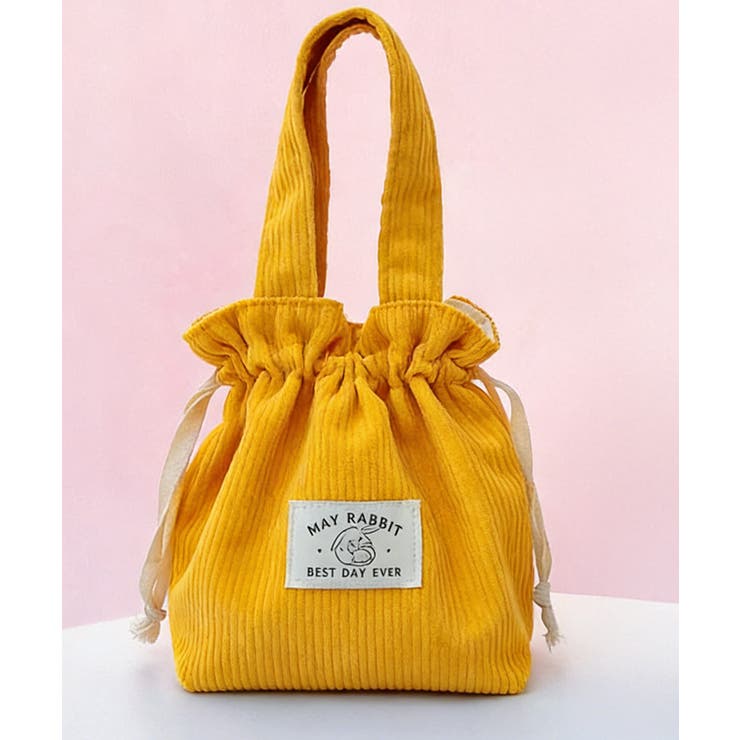 イエロー | ミニトートバッグ コーデュロイ巾着鞄軽量 | Miniministore