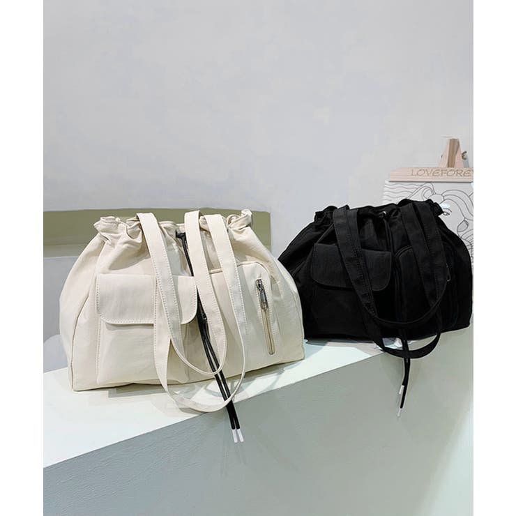 【返品?交換対象商品】 ナイロン巾着バッグ トートバッグ 大容量[品番：II000011876 トートバッグ