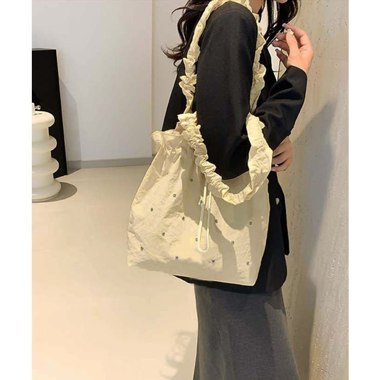 ギャザートートバッグ 巾着型トート大容量 | Miniministore | 詳細画像10 