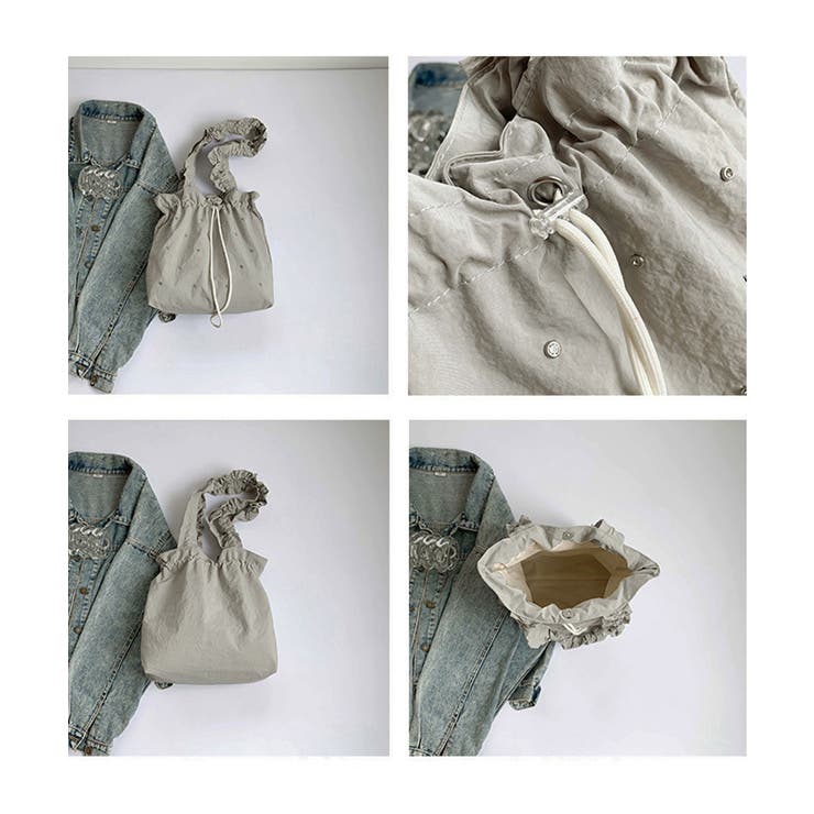 ギャザートートバッグ 巾着型トート大容量 | Miniministore | 詳細画像23 