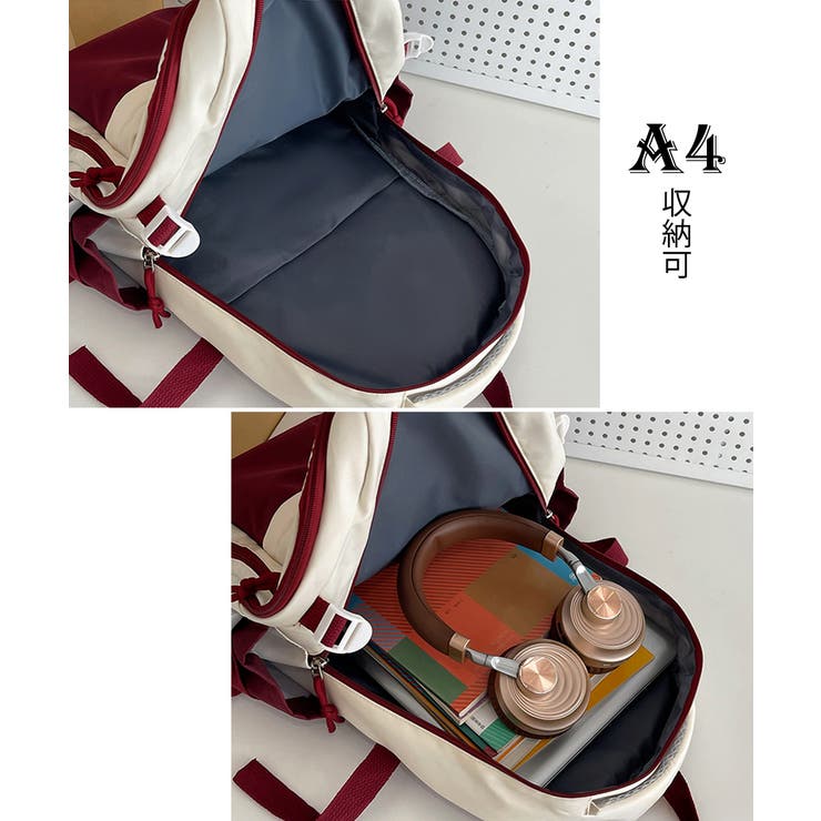 リュックサックバイカラーデイバッグ大容量 | Miniministore | 詳細画像10 