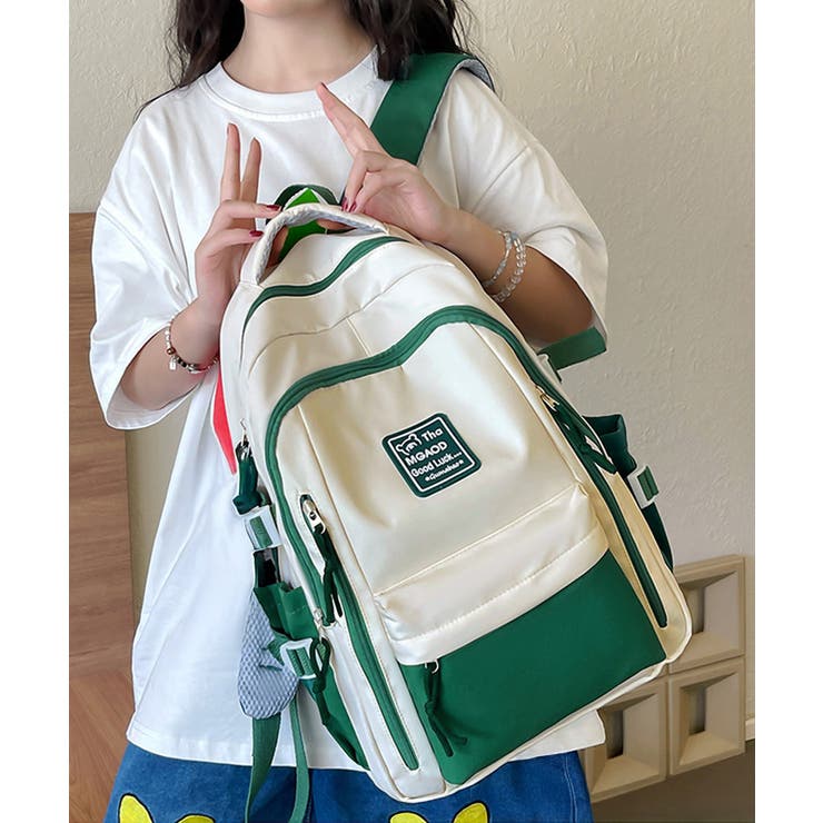 リュックサックバイカラーデイバッグ大容量 | Miniministore | 詳細画像12 