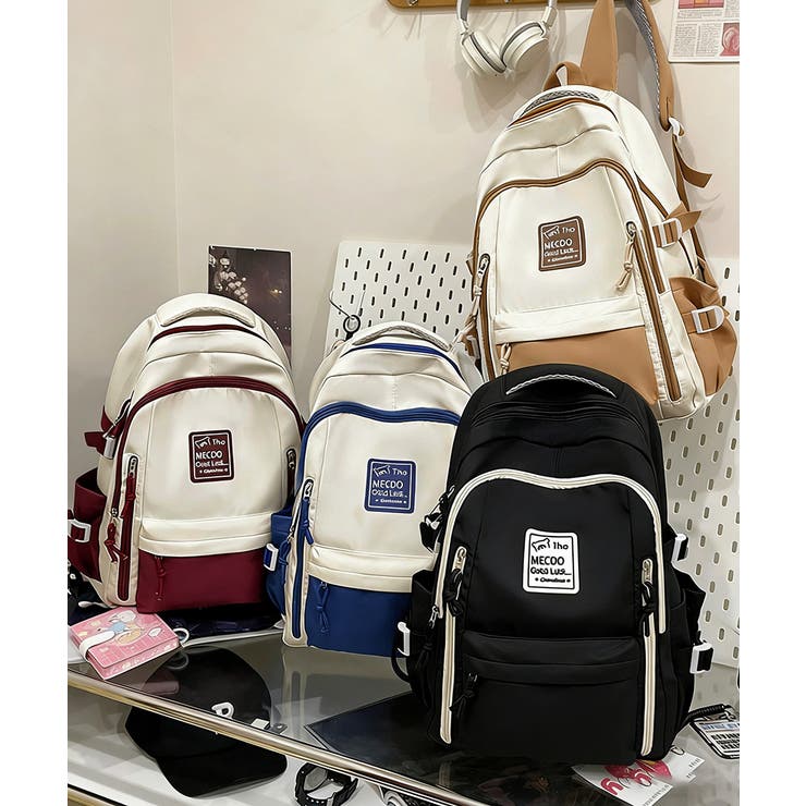 リュックサックバイカラーデイバッグ大容量 | Miniministore | 詳細画像14 