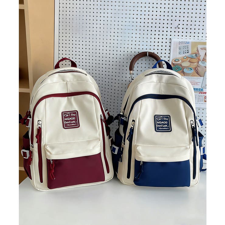 リュックサックバイカラーデイバッグ大容量 | Miniministore | 詳細画像16 