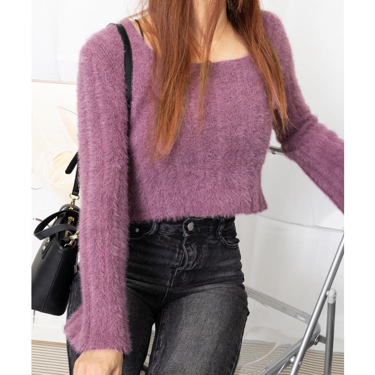 ショート丈 シャギーニットトップス韓国風 | Miniministore | 詳細画像17 