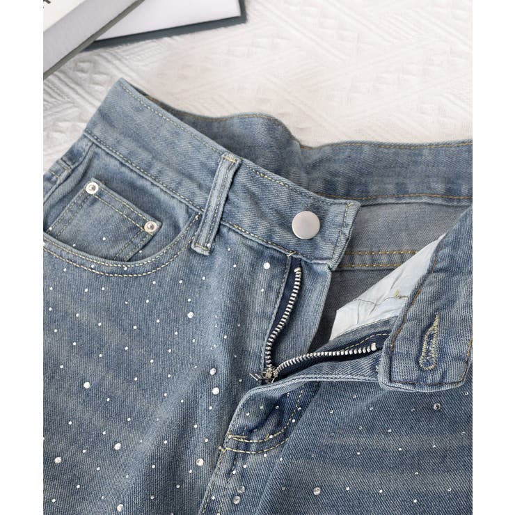 キラキラデニムパンツラインストーンデニム | Miniministore | 詳細画像30 