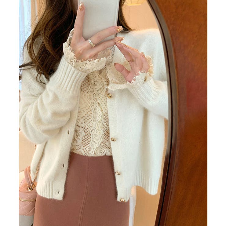 総レースブラウスVネックシースルーシャツ | Miniministore | 詳細画像10 