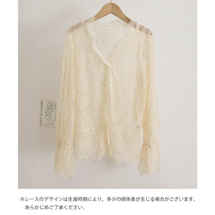 総レースブラウスVネックシースルーシャツ | Miniministore | 詳細画像18 