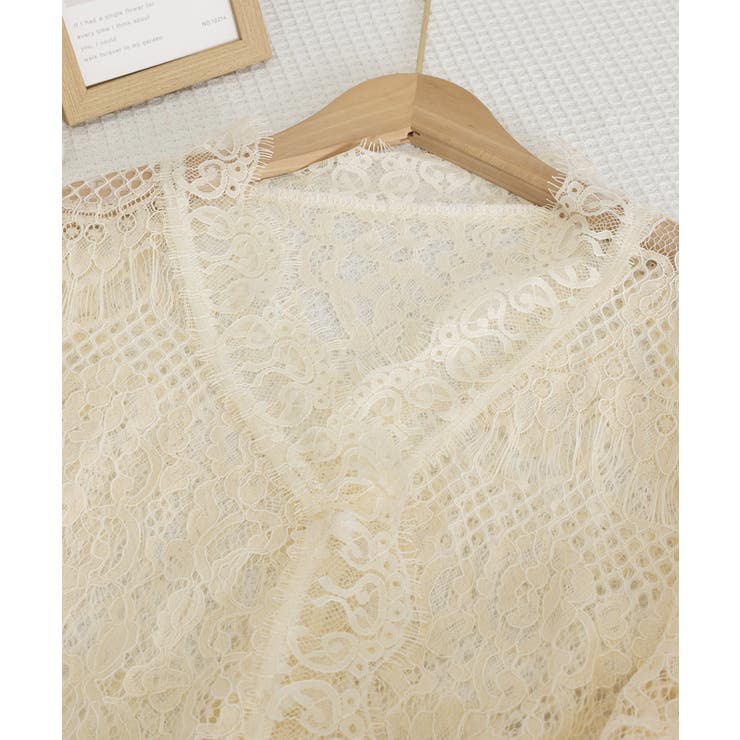 総レースブラウスVネックシースルーシャツ | Miniministore | 詳細画像20 