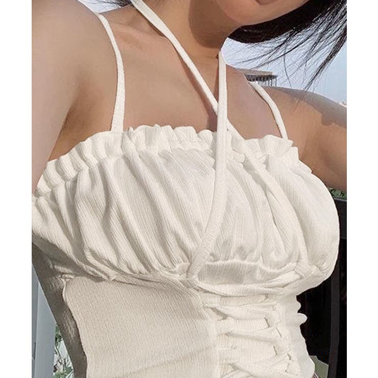 レースアップニットキャミソールレディース | Miniministore | 詳細画像4 