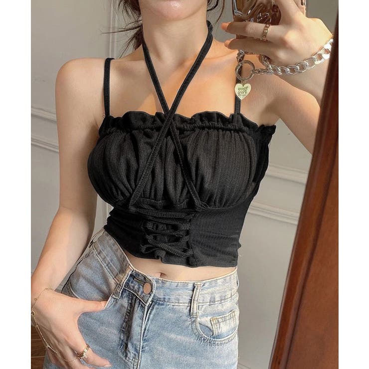 レースアップニットキャミソールレディース | Miniministore | 詳細画像7 