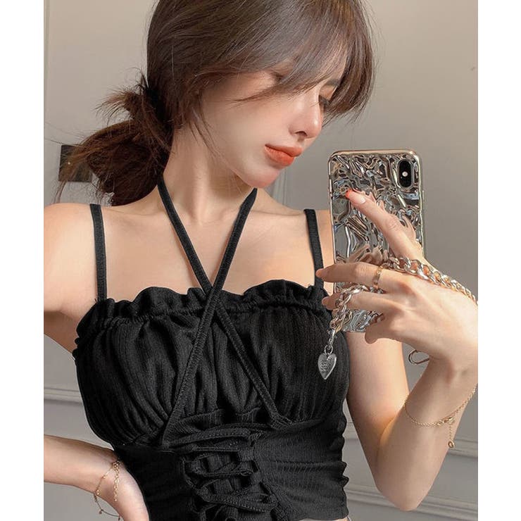 レースアップニットキャミソールレディース | Miniministore | 詳細画像8 