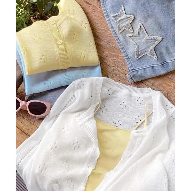 透かし編みニットカーディガンクロップド丈 | Miniministore | 詳細画像27 