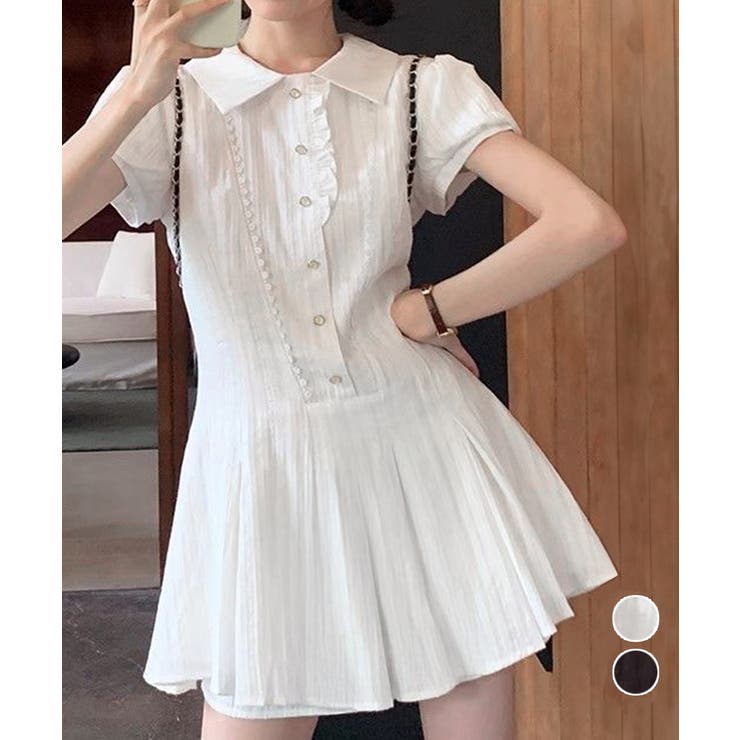 プリーツミニワンピース セットアップ春夏 | Miniministore | 詳細画像1 