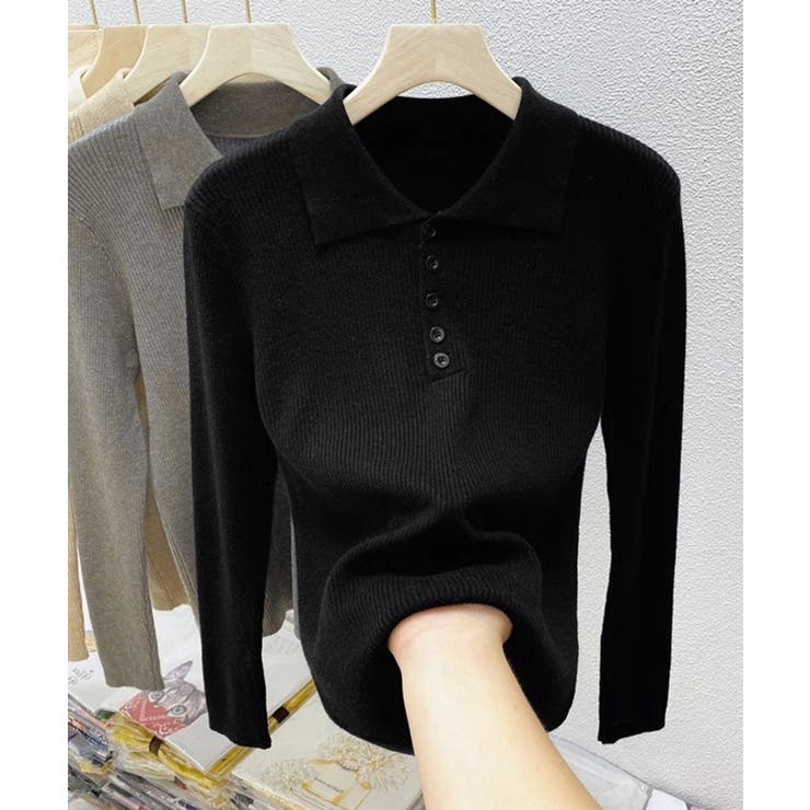 ポロリブニットトップス ベーシック春秋服 | Miniministore | 詳細画像11 