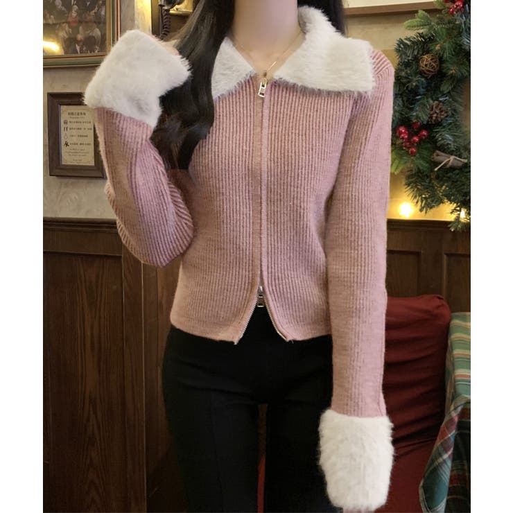 ダブルジップニットカーディガンショート丈 | Miniministore | 詳細画像10 