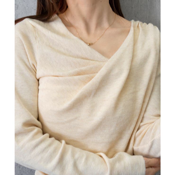 長袖ドレープニットトップス Vネック秋冬 | Miniministore | 詳細画像18 