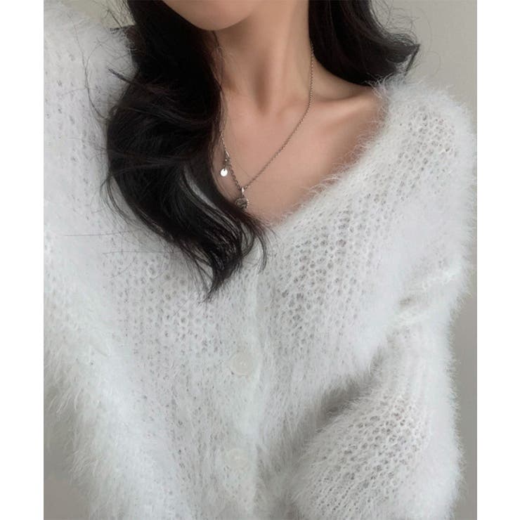 シャギーニットカーディガン モヘアタッチ | Miniministore | 詳細画像10 