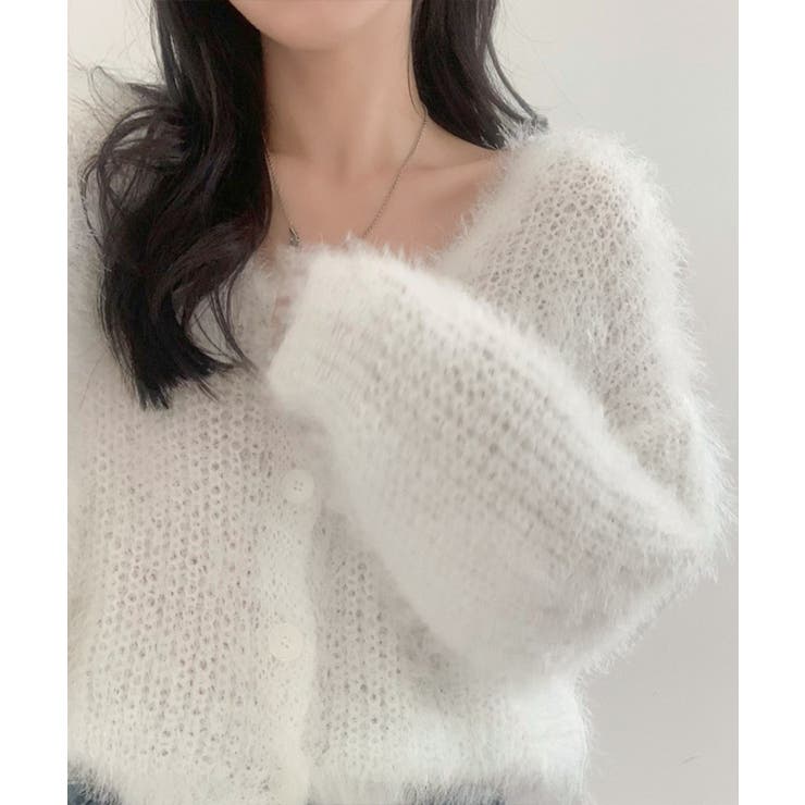 シャギーニットカーディガン モヘアタッチ | Miniministore | 詳細画像18 