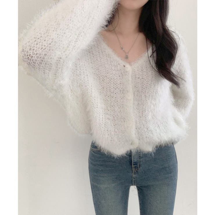 シャギーニットカーディガン モヘアタッチ | Miniministore | 詳細画像8 