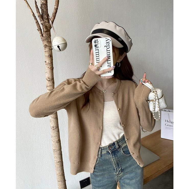 金ボタンショートニットカーディガン韓国風 | Miniministore | 詳細画像15 