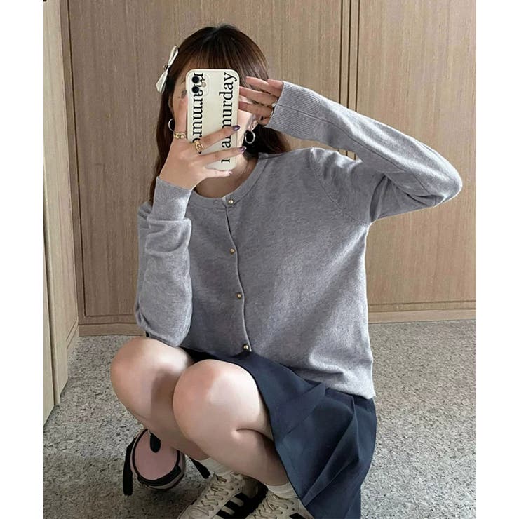 金ボタンショートニットカーディガン韓国風 | Miniministore | 詳細画像2 