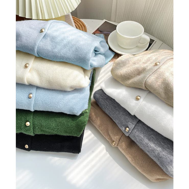 金ボタンショートニットカーディガン韓国風 | Miniministore | 詳細画像21 