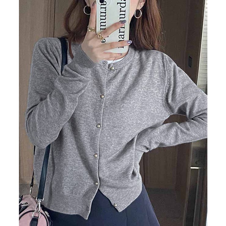 金ボタンショートニットカーディガン韓国風 | Miniministore | 詳細画像3 