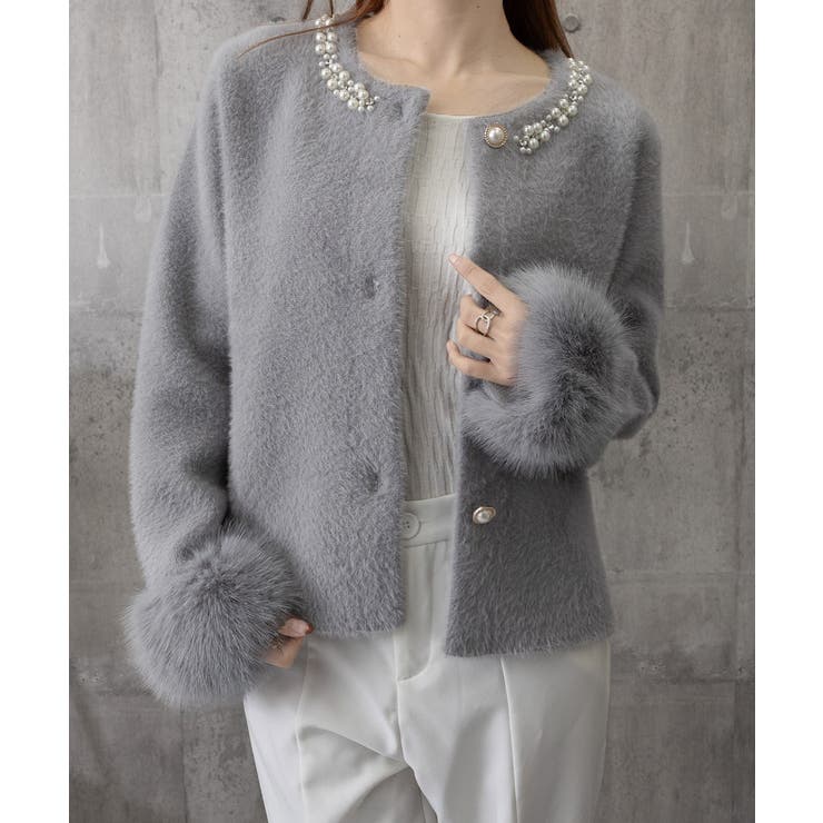 モヘアニットカーディガンファージャケット | Miniministore | 詳細画像25 