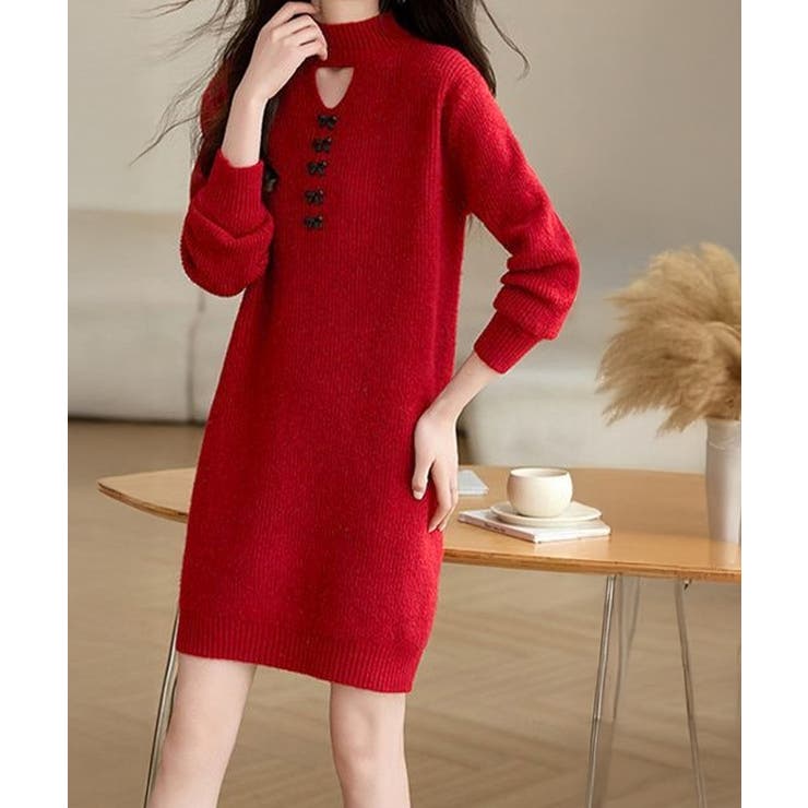 胸元セクシーニットワンピース リボン付き | Miniministore | 詳細画像15 