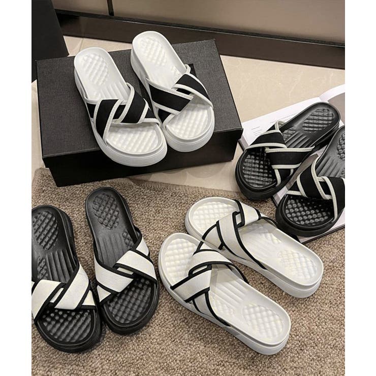 厚底サンダル ねじり配色クロスサンダル夏 | Miniministore | 詳細画像12 