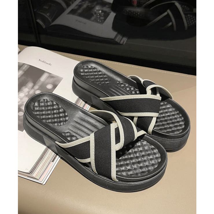 厚底サンダル ねじり配色クロスサンダル夏 | Miniministore | 詳細画像13 