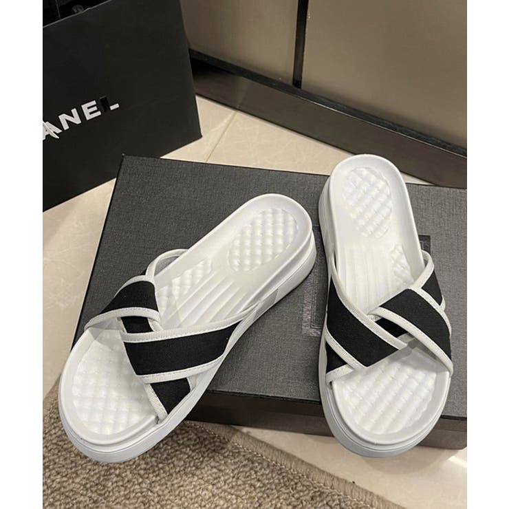 厚底サンダル ねじり配色クロスサンダル夏 | Miniministore | 詳細画像16 