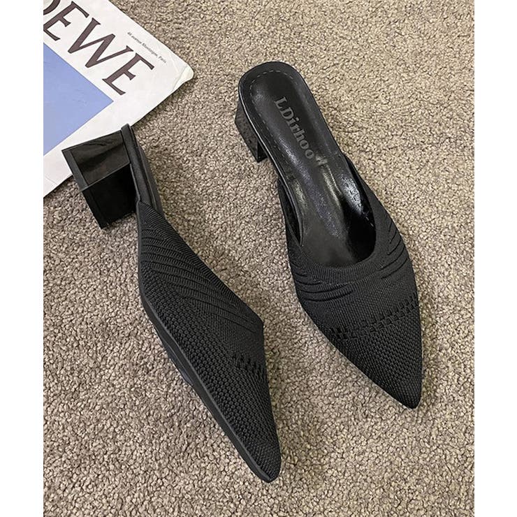 ニットミュールパンプス チャンキーヒール | Miniministore | 詳細画像16 