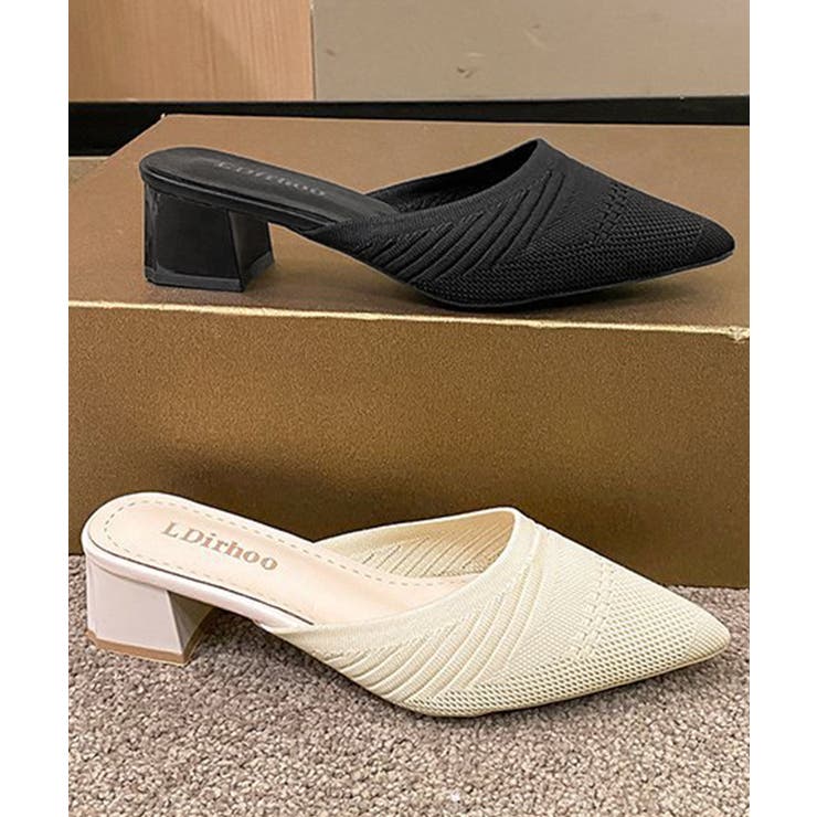 ニットミュールパンプス チャンキーヒール | Miniministore | 詳細画像17 