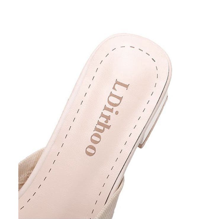ニットミュールパンプス チャンキーヒール[品番：II000011669