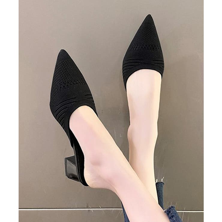 ニットミュールパンプス チャンキーヒール | Miniministore | 詳細画像6 