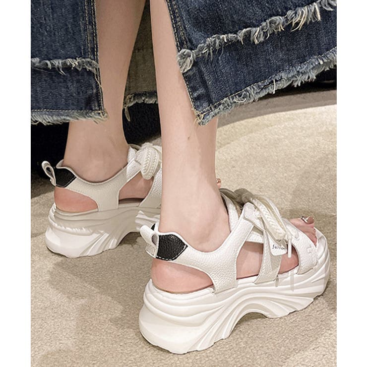 レースアップスニーカーサンダル厚底靴美脚 | Miniministore | 詳細画像6 