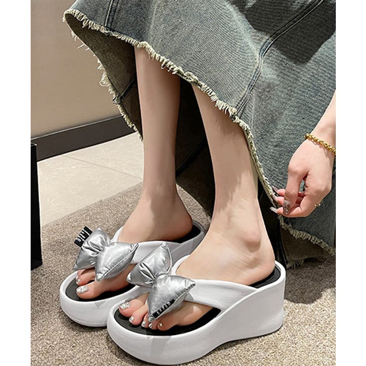 トングサンダル リボン付きビーチサンダル | Miniministore | 詳細画像3 