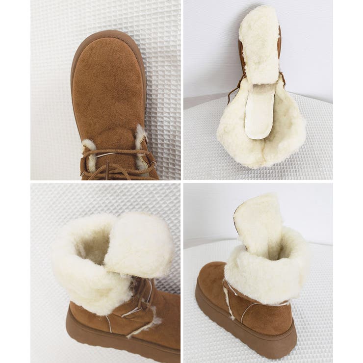 ボアムートンブーツ裏起毛 厚底ブーツ冬靴 | Miniministore | 詳細画像19 